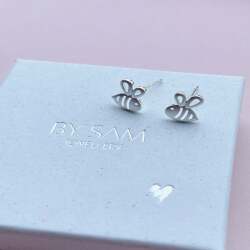 925 salver bumble stud earrings, bee earrings - Default Title