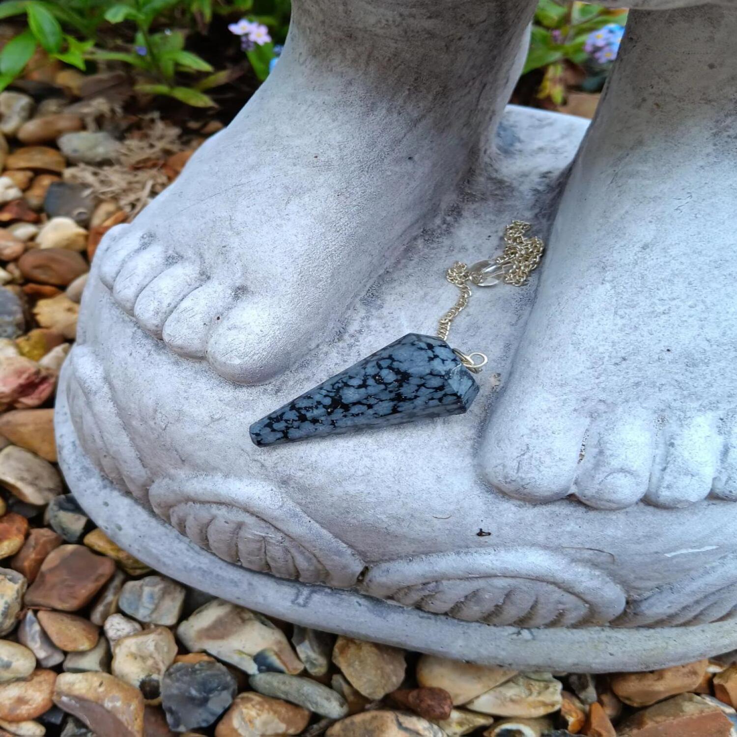 Snowflake Obsidian Pendulum 