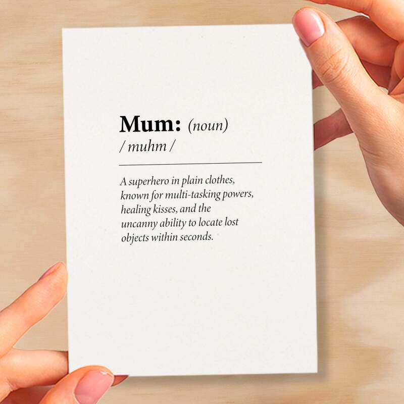 Birthday Card For Mum Fun Dictionary Quote Card For Mum Custom Message Card For Mum Birthday Card For Mummyy - Small (4x6) / Blank Message