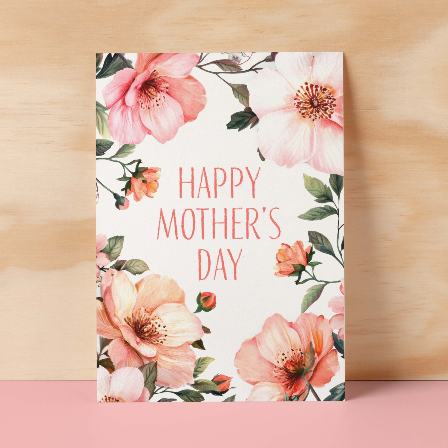 Mother's Day Card For Mum Happy Mother's Day Mothers Day card Mothering Floral Mother's Day Card For Mom Mommy Mum Mummy - Large (5x7) / Blank Message