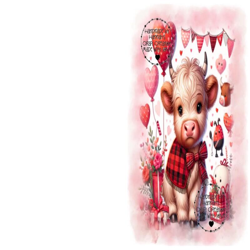 Printable Highland Cow Love Card
