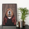 Beaver dog in clothes, animal print, wall art - A5 - Glossy