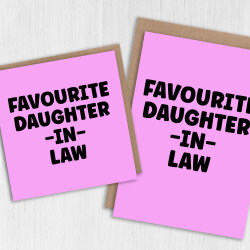 Funny favourite in laws birthday card for mother, father, son, daughter, brother or sister in law (Size A6/A5/A4/Square 6x6") - A6: Single card - Blue