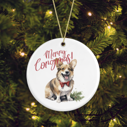 Ceramic Dog/Puppy Breed Corgi Pun Christmas Tree Decoration