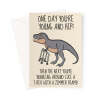 Birthday Card For An Old Person - Funny Dinosaur Joke - A5 Portrait - 1 Card