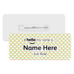 #hello my name is... Name Badge - Rainbow Hearts