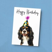 Birthday Card For Her Card For Friend Mum or Sister Birthday Card For Him Brother Dad Happy Birthday Card of King Charles Spaniel Card