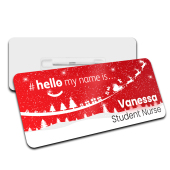 Christmas Name Badge - NHS Nurse Santa Sleigh Name Badge