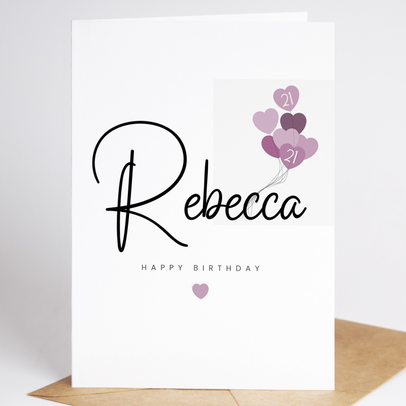 Personalised 21st Birthday Card For Her, Happy Thirtieth Birthday Card, Daughter 21st Birthday Card, 21st Birthday Gift For Sister, Friend - A6 - 4.1″ x 5.8″