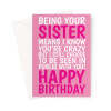 Funny Sister Birthday Card - Humorous Greeting Card for Sisters - A5 Portrait - 1 Card