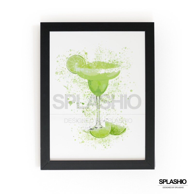 MARGARITA  Splatter Art Print, High Gloss Print, Splash Art, Home Decor, Home Bar Custom Drink Art Cocktails - A6