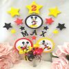 Personalised Mickey Mouse Inspired Cake Topper, Mickey Birthday Decor - 1-6