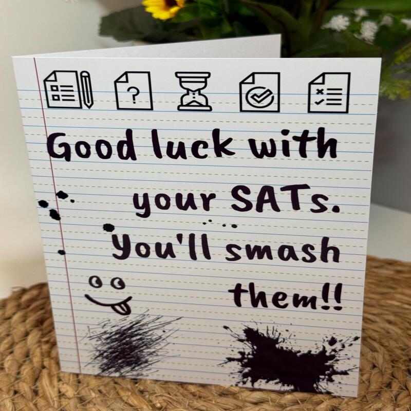 Handmade SATs Good Luck Card