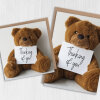 Thinking of you, teddy bear, cute, sweet, heartfelt, bereavement, with sympathy, sorry, loss, get well card (Size A6/A5/A4/Square 6x6") - A6: Single card