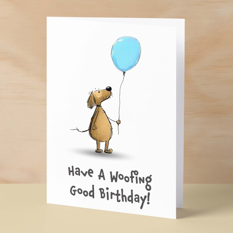 Birthday Card For Children Cute Dog Birthday Card For Child Card For Boy Birthday Card For Girl Woofing Good Fun Birthday Card For Kids - Small (4x6) / Blank Message