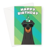 Dobermann Dog Birthday Card