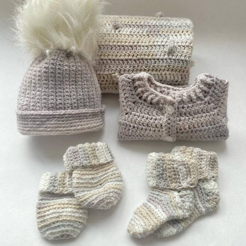 Crochet baby gift set