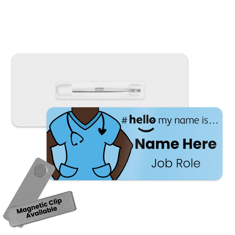 Hello My Name is Badge & Travel Mug -Name Badge, Nurse Badge Scrubs Name Badge, Perfect NHS Name Badge. Personalised Nurse Mug + Name Badge - Travel Mug Only - Skin Tone 1