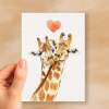 Anniversary or Valentine's Card for Her Anniversary Card for Wife Valentines Day Card For Husband Boyfriend or Girlfriend Giraffes - Small (4x6) / Blank Message