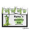 Personalised Bar Runner Mat, Cocktail Bar MOJITO Beer Mats & 4 x Drinks Coasters Gift Set Garden Bar Sets/ Personalised Mats Mojito Cocktail - Set of 4 Coasters