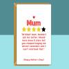 Funny Mother's Day Card - Ideal cheeky greetings card for your Mum this Mothers Day - 4 Star rating