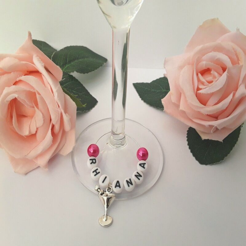 Personalised hen night glass charm,Cocktail glass charm gift,Cocktail charm gift - No bag