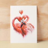 Anniversary or Valentine's Card for Her Anniversary Card for Wife Valentines Day Card For Husband Boyfriend or Girlfriend Flamingo Love