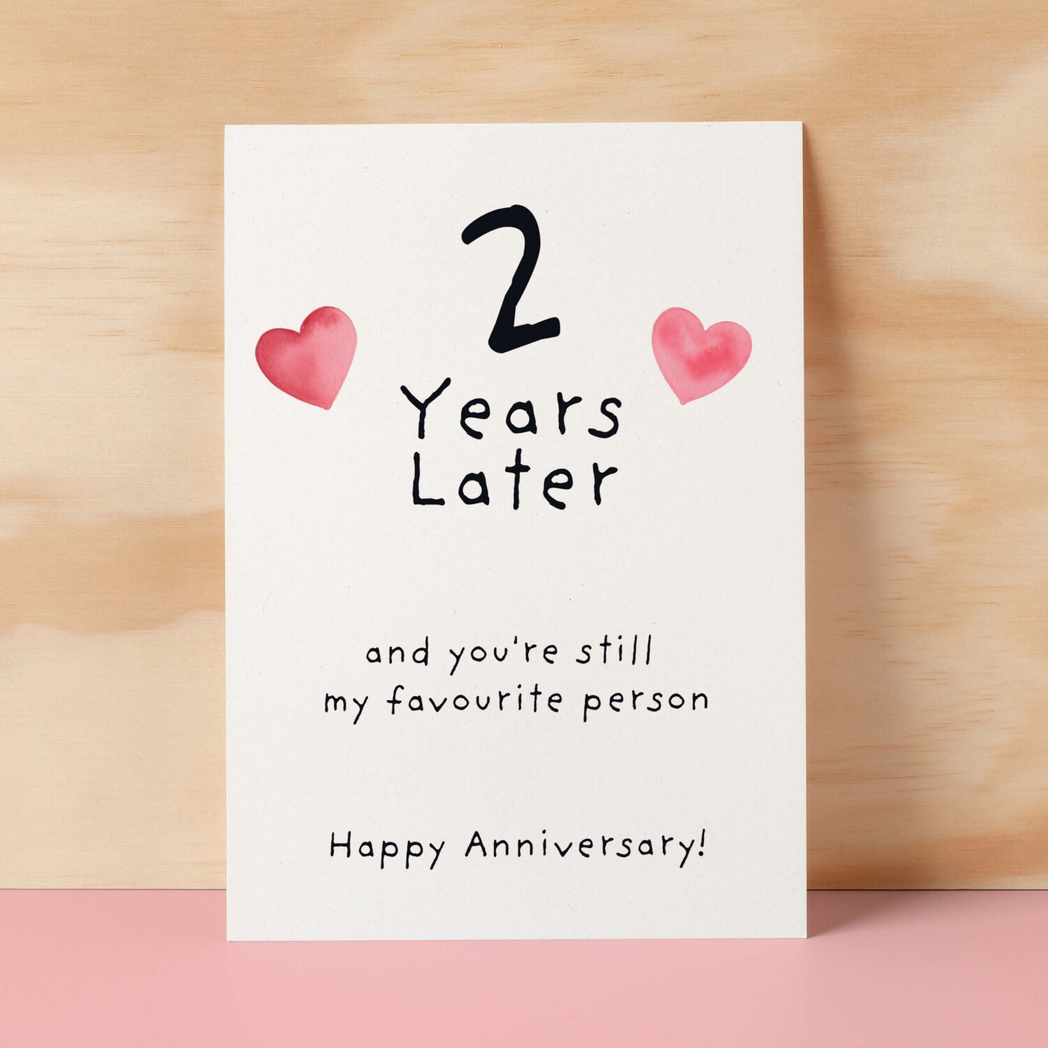 2nd Wedding Anniversary Card For Wife Anniversary Card for Husband 2 Year Anniversary Card For Boyfriend or Girlfriend Second Anniversary - Large (5x7) / Blank Message