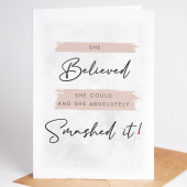 New job Card - She Believed She Could Then She Smashed It Card