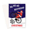 Funny Push Bike Santa Xmas Card For Boyfriend - A5 Portrait - 1 Card