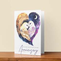 Anniversary Card For Couple Wedding Anniversary Card For Son and Daughter-In-Law Anniversary Card For Daughter and Son-In-Law Love Bird Card - Small (4x6) / Blank Message