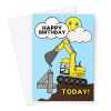 Happy Birthday Card - Children's Digger Age 4 - A5 Greetings Card - A5 Portrait - 1 Card