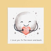 Anniversary Card For Boyfriend or Girlfriend Love You To The Moon Cute Card For Wife Love Card For Husband