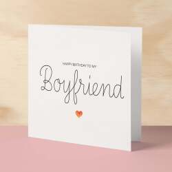 Boyfriend Birthday Card Romantic Card for Boyfriend Love Greeting Card Special Boyfriend Birthday Gift Heartfelt Message Card for Him - Square (6x6) / Blank Message