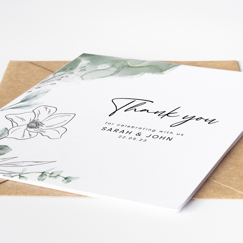 Thank you for celebrating with us Personalised Wedding Cards inc. envelopes - Folded - Personalised,Wedding Thank You Cards. Thank You Cards