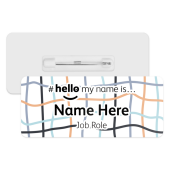 #hello my name is... Name Badge - Hand Drawn Wavy Lines