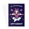 Eat Sleep Game Repeat Anime Birthday Girl Card - A5 Portrait - 1 Card