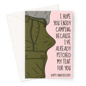 Rude Anniversary Card For Her - Camping Tent Pun