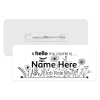 #hello my name is... Name Badge - Monochrome Flowers