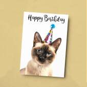 Birthday Card For Anyone Birthday Card For Friend Birthday Card For Her or For Him Siamese Cat Birthday Card For Son or Daughter