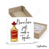 Tequila Coaster, Personalised, Drinks Mat, Personalised Drink Coaster Shots, Tequila Fathers Day gift, Christmas Coaster