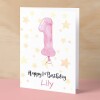 Personalised 1st Birthday Card For Girl Custom Name Card For Girl First Birthday Card For Baby Card for Baby Girl Custom 1st Birthday - Small (4x6) / Blank Message