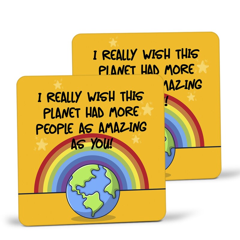 More People As Wonderful As You Coaster - Friendship Gift, Thank You Gift, Positivity, Rainbow Thank You Gift, Positivity, Positive Coaster - Single Coaster