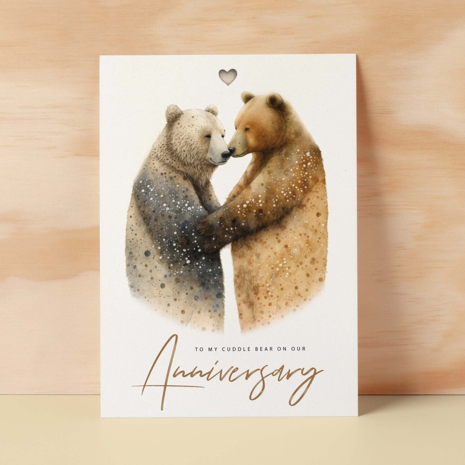 Anniversary Card For Wife Card for Anniversary Card For Husband Cute Bears Anniversary Card For Boyfriend or Girlfriend - Small (4x6) / Blank Message