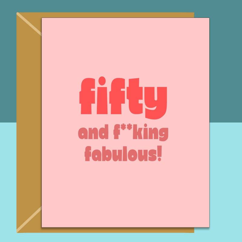 Funny 50th Birthday Card For Her - Personalised inside if required - For Him - Perfect greetings card for someone turning 50 years old - Blank inside - Small