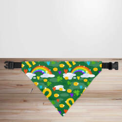 Rainbows, Horseshoes and Gold - St Patrick's Day Dog/Puppy Bandana - Small - 12x17cm (Strap: 25mm - 40mm)