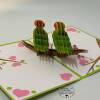 Handmade Love Birds Pop Up Card