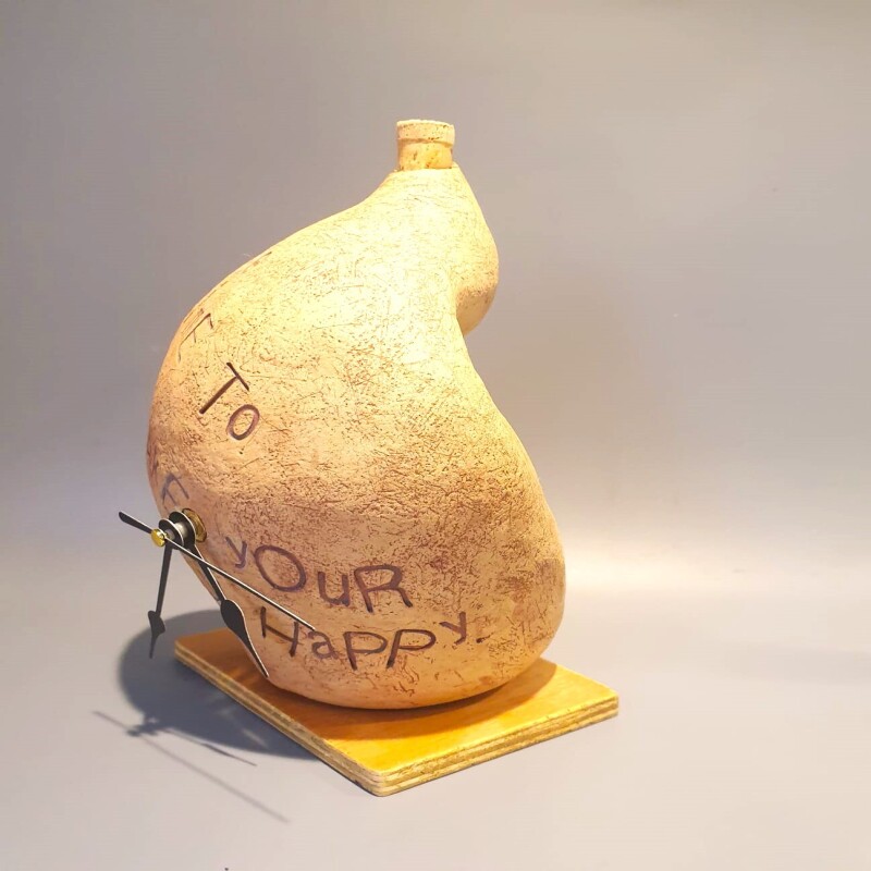 Clock vase Quote " Take Time to Make your Soul Happy"