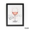 ROSE WINE  Splatter Art Print, High Gloss Print, Splash Art, Home Decor, Bar Custom Drink Art Cocktails - A6