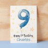 Personalised 9th Birthday Card For Boy Custom Name Card For Boy Ninth Birthday Card For Child Birthday Card for Boy Custom 9th Birthday - Small (4x6) / Blank Message